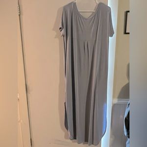 Ligh blu grey maxi knot dress